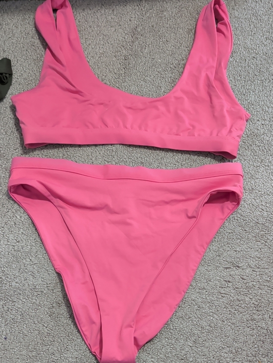 Dippin' Daisy's Other - Dippin' Daisy's Neon Pink Scoop Bikini Set High Waisted High Cut Medium